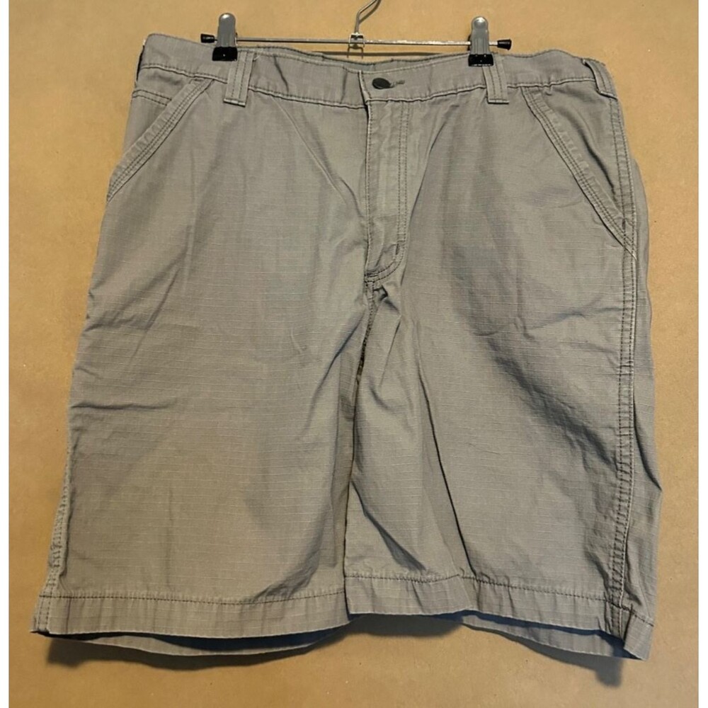 Carhartt Cargo Shorts Mens 36 Gray Canvas Relaxed Fit Workwear Utility Pockets